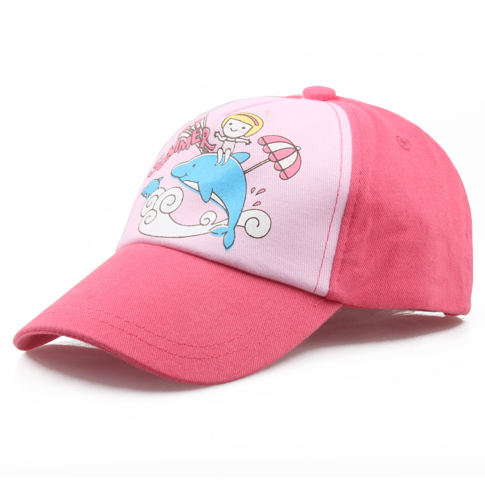 清仓特价 海豚女孩帽子宝宝鸭舌帽太阳帽儿童透气纯棉夏季棒球帽