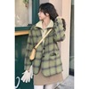 lattice suit coat Korean Edition Plaid Easy Show thin Long sleeve Fur coat Versatile jacket