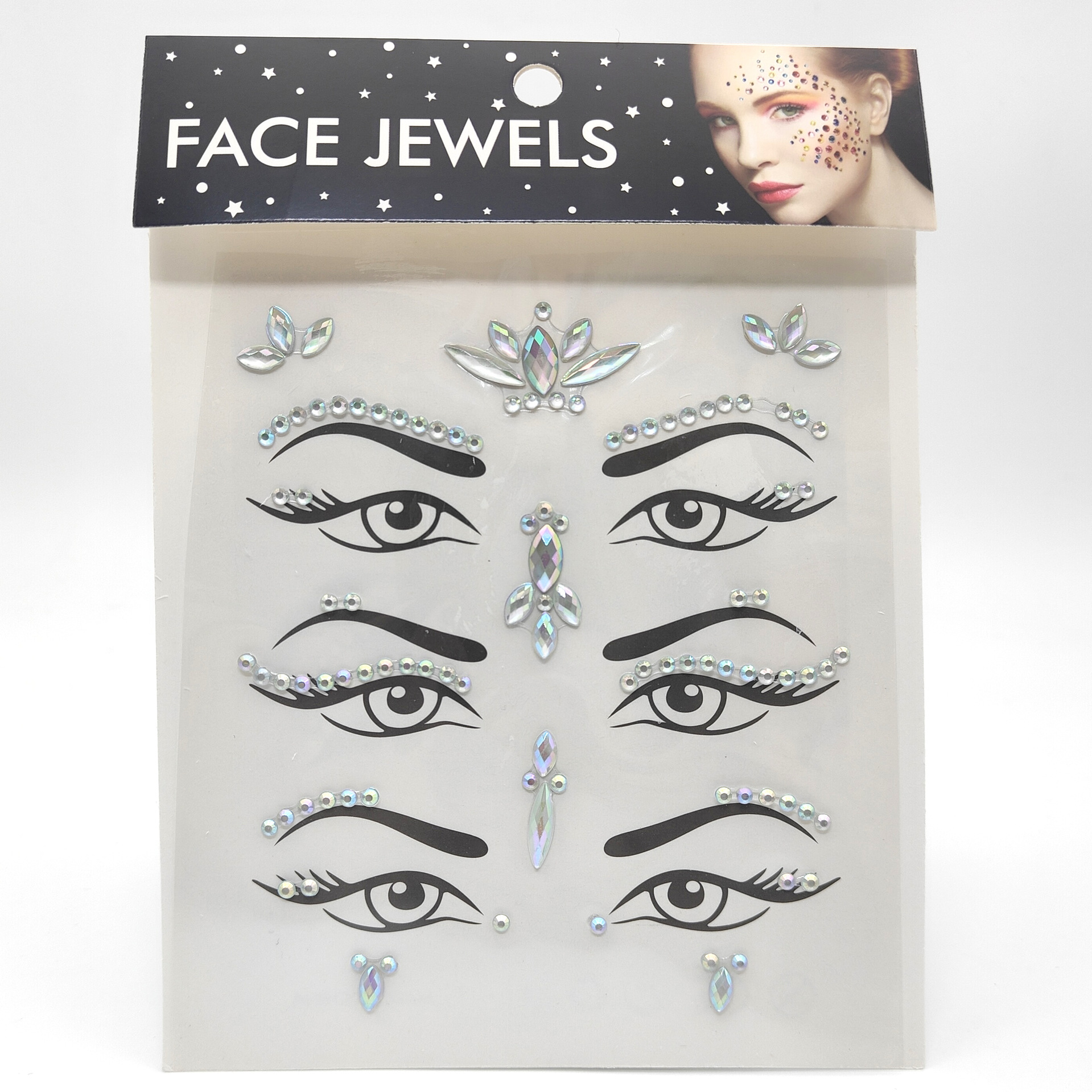 Luminous 3 Pairs Acrylic Diamond Paste Eye Pad Bindi Eye Diamond Stickers Glowing Face Pasters Festival Prom Face Makeup Stickers