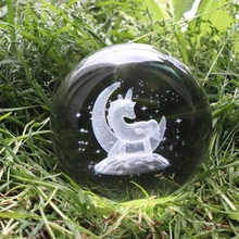 水晶球麋鹿星空透明创意装饰品玻璃球小摆件圆球可爱生日礼陈之之