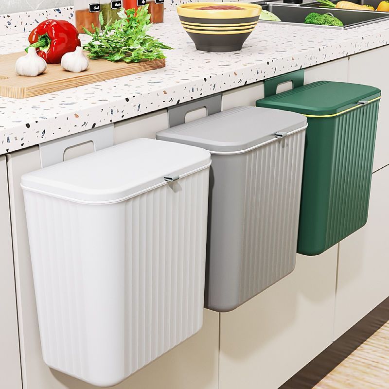厨房垃圾桶家用滑盖式带盖壁挂式厕所夹缝窄桶防臭悬挂式厨余纸篓