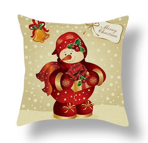 New Nordic Christmas Pillow Cover Snowman Santa Claus Peach Skin Fabric Pillow Sofa Bed Throw Pillowcase
