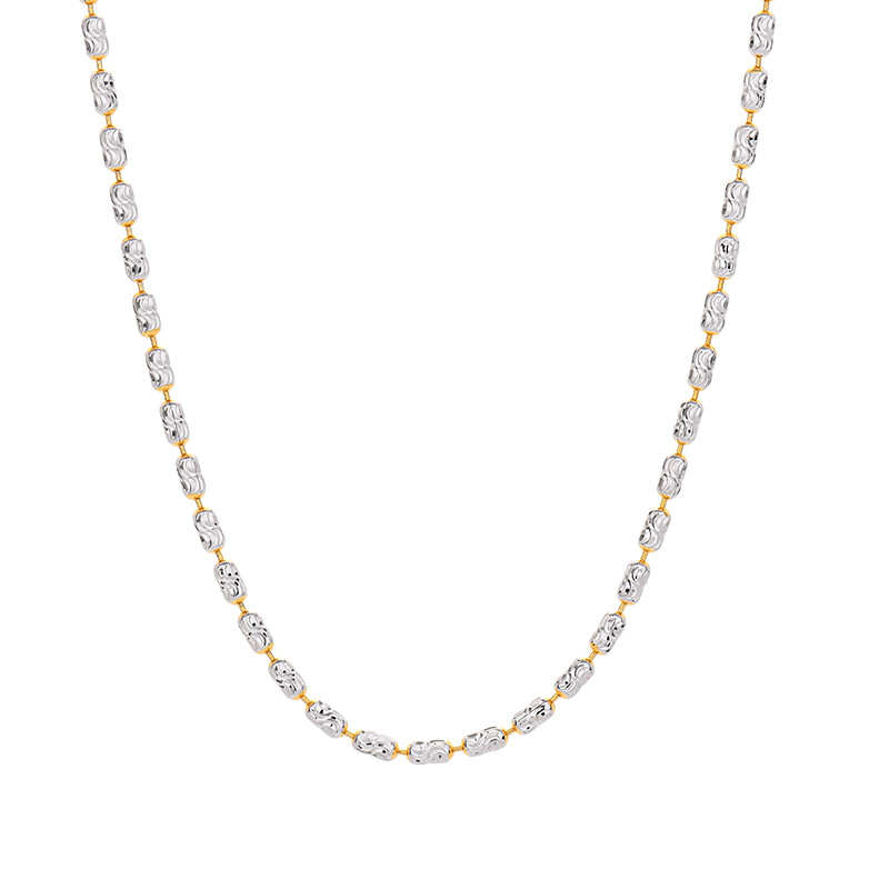 Italian Adjustable Diamond Chain Color Separation Necklace Carven Design round Beads Olive Two-Color Flash Chain European and American Rose Golden Bean