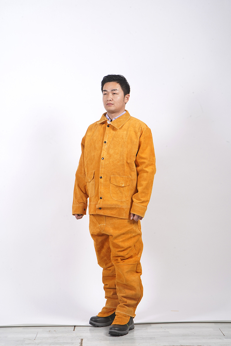 牛皮工作服 防飞溅隔热电焊工作服 带袖工防高温防烫防护服