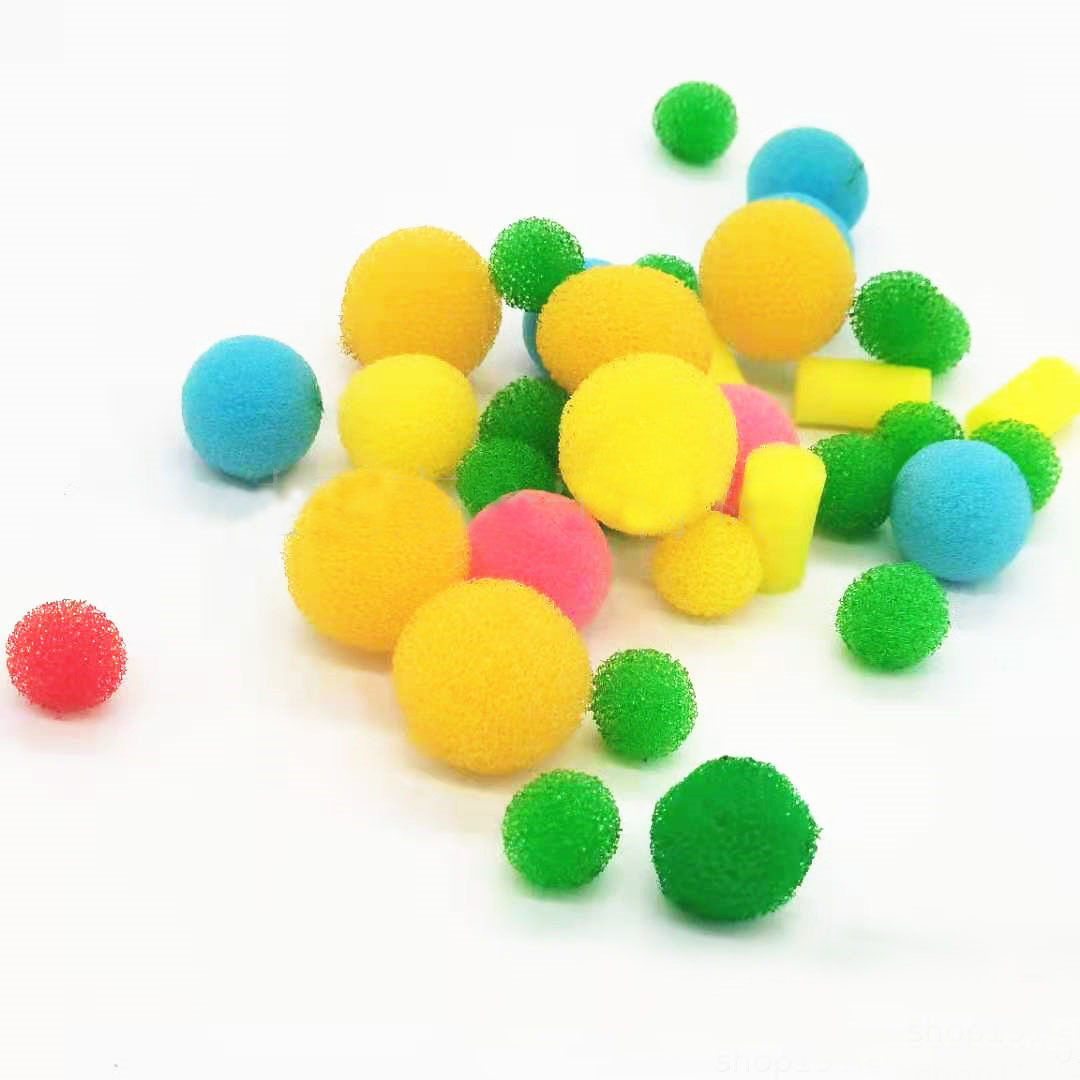 源头工厂 圆形黄色过滤棉污水池过滤棉异形海绵洗衣机去味海绵球