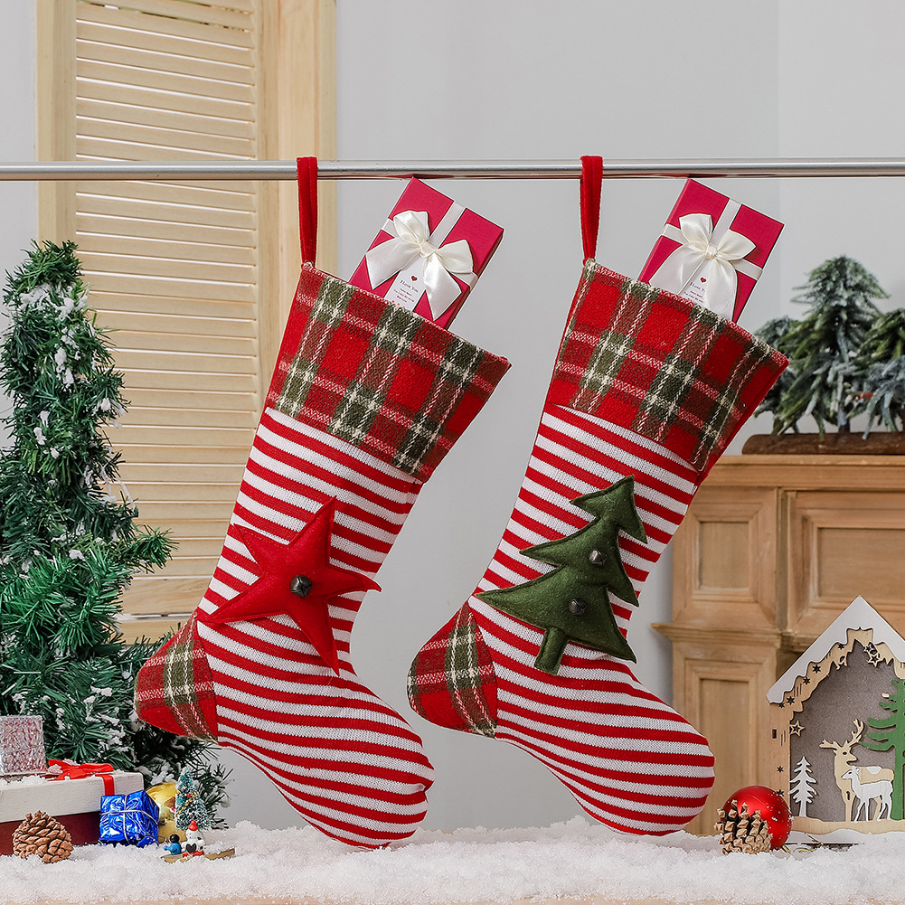 cross-border christmas stockings christmas knitted gift socks pendant christmas gift bag christmas decoration supplies