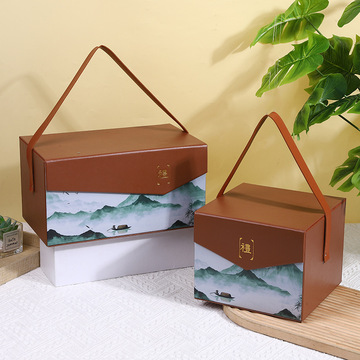 伴手礼盒包装高级感茶叶礼品空盒新婚伴娘伴郎随手礼手提皮包定制