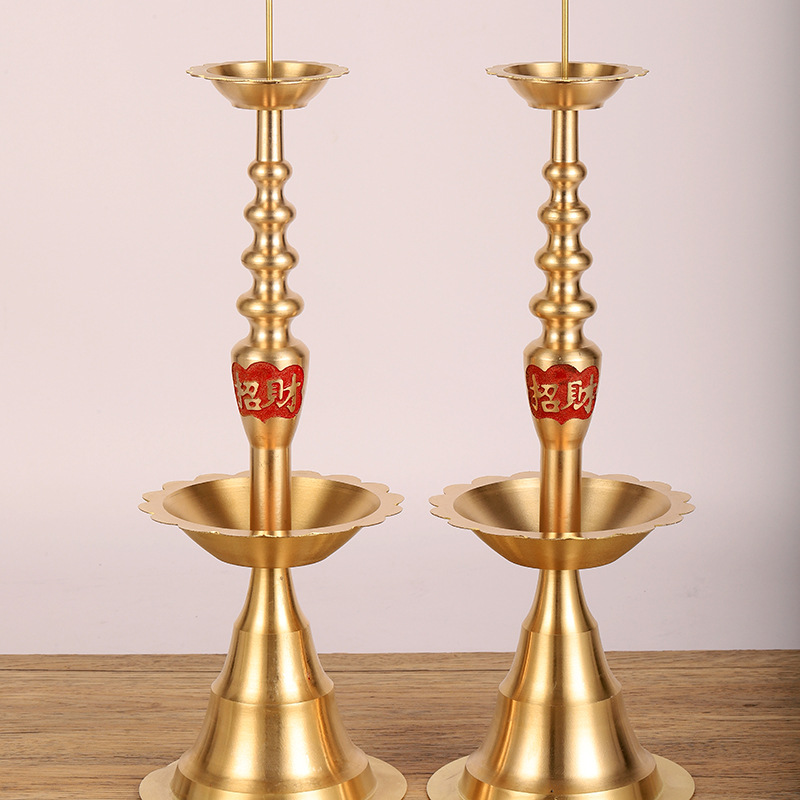 传统婚庆烛台蜡台中式复古铜烛台福喜乔迁居家用铜烛台纯铜蜡烛台