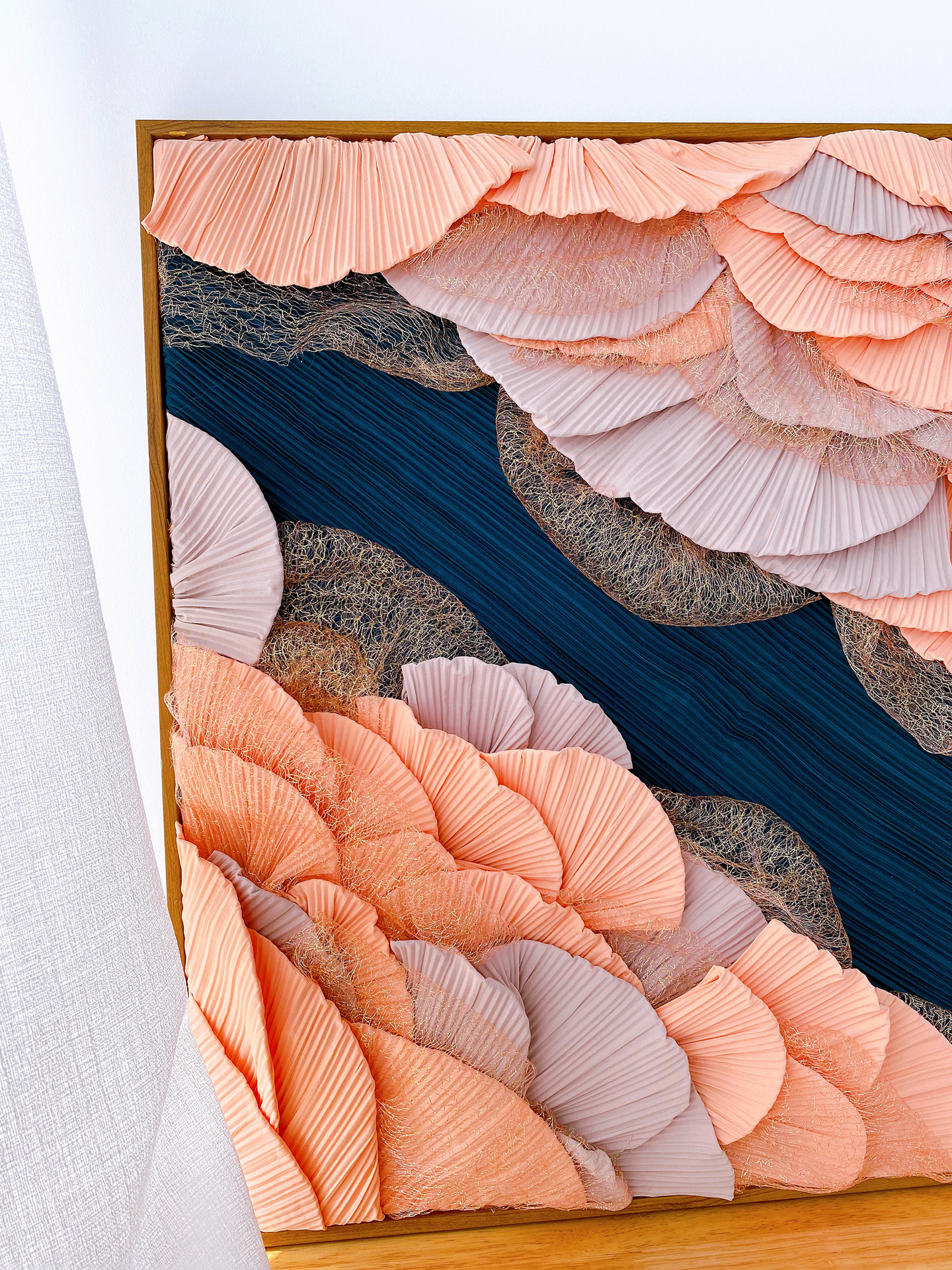 三宅一生褶皱布料手工diy装饰画背景墙装饰百褶压褶纯色创意面料