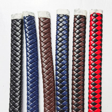 厂家直供八股皮绳编织12*6mm 皮绳 DIY 扁超纤绳 手链 箱包辅料