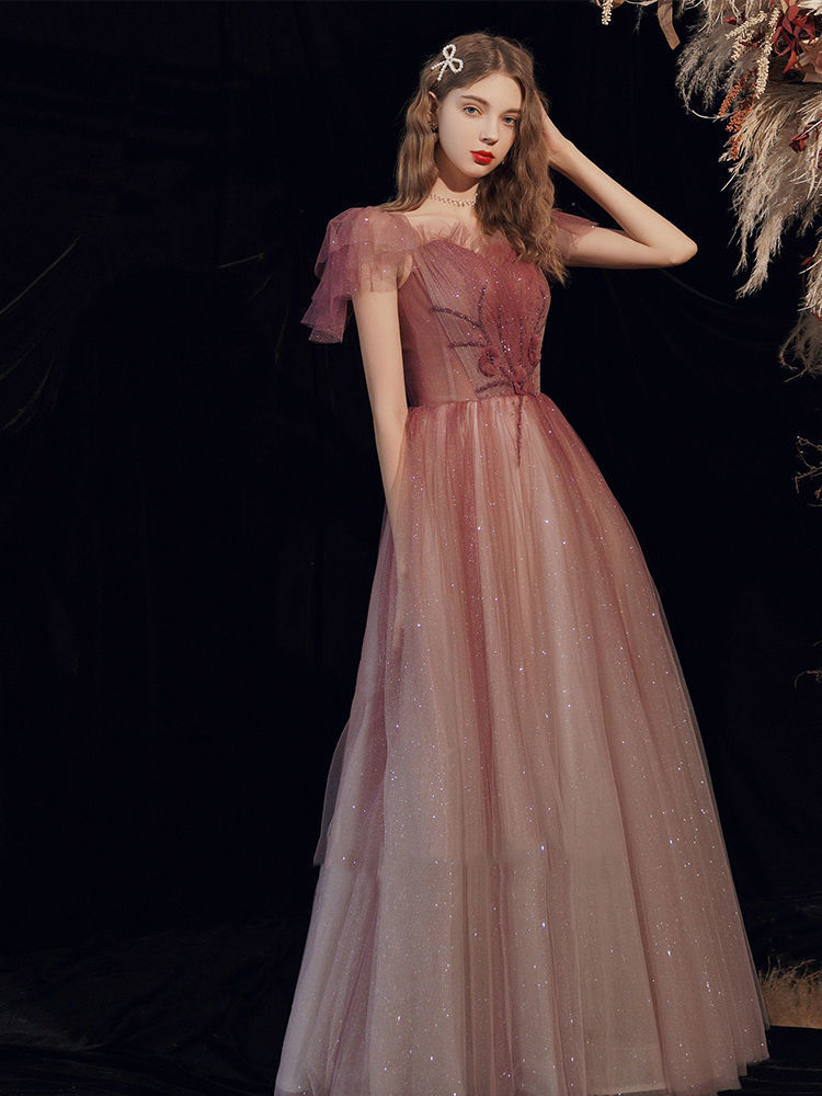 仙气晚礼服2022新款春季宴会超仙气质优雅婚纱裙年会主持人晚礼服