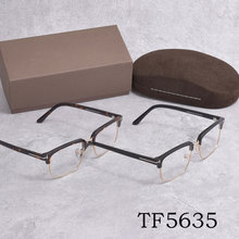 TOM眼镜架TF5635半框商务板材金属光学眼镜框平光眼镜跨境代发
