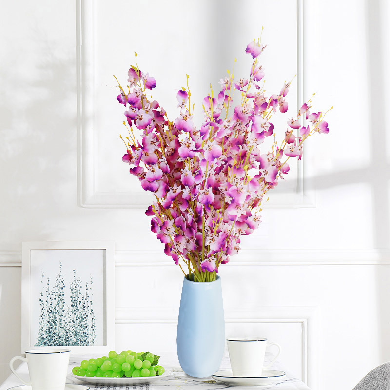 跳舞兰花瓶套餐仿真花人造花文心兰假花绢花蝴蝶兰装饰花艺花束