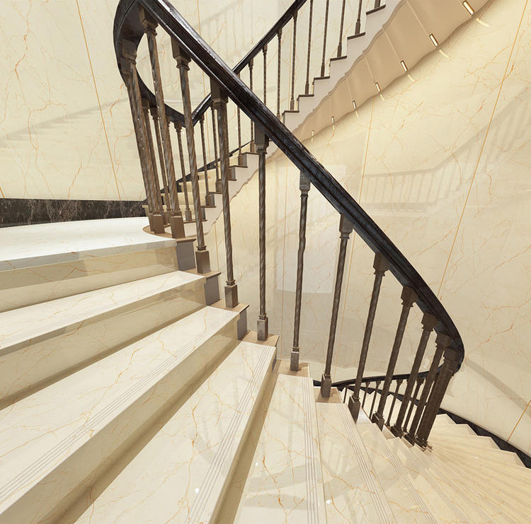 楼梯瓷砖踏步砖简约学校侧面可裁剪全瓷通体大理石石楼可定石梯