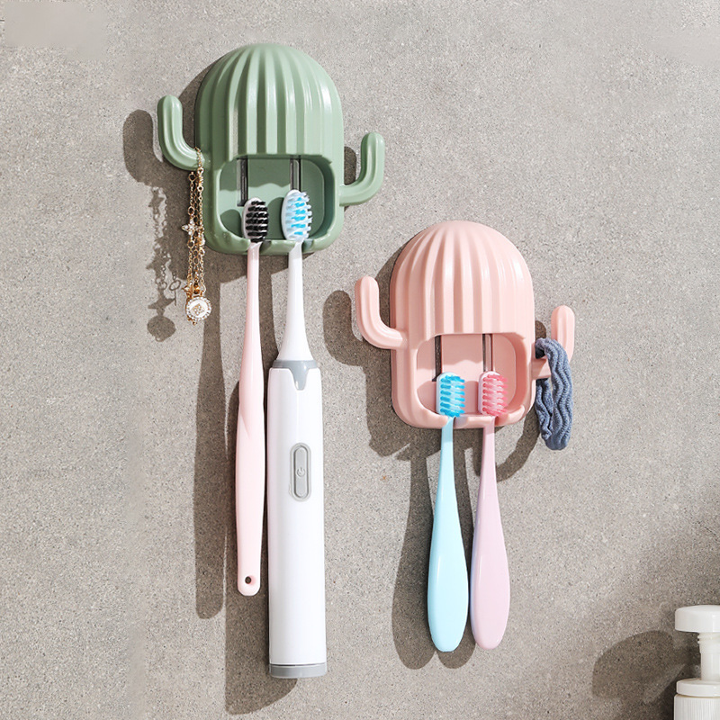 Toothbrush Holder Toothbrush Tool Toothbrush Rack Punch-Free Wall-Mounted Cactus Suction Wall