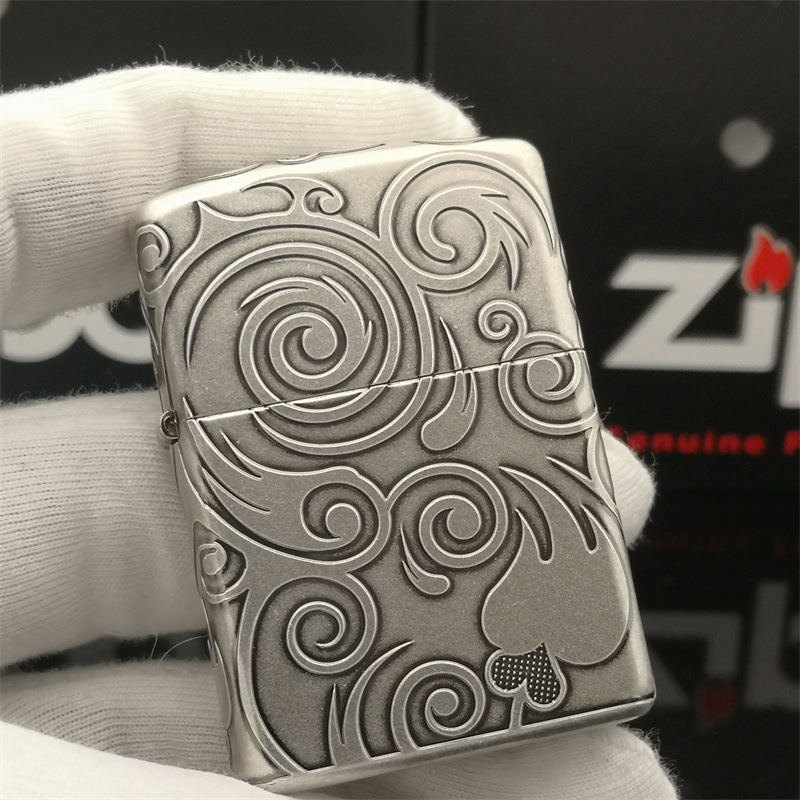 zippo打火机 仿古银 盔甲 蚀刻 流云 lorig200.19-0011-阿里巴巴