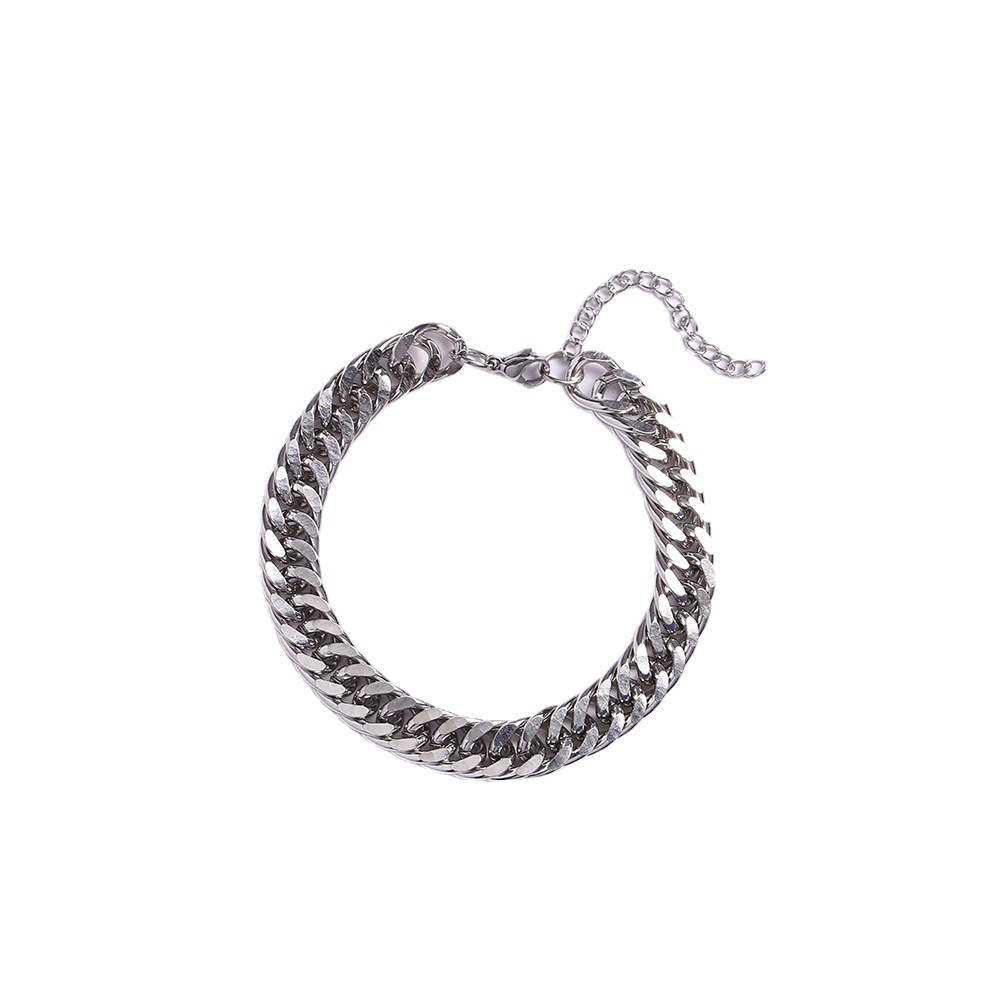 Men's Fashionable Non-Fading Double-Sided Woven Frosted Men's Bracelet Simple and Cool Punk Domineering Men's Wide Bracelet