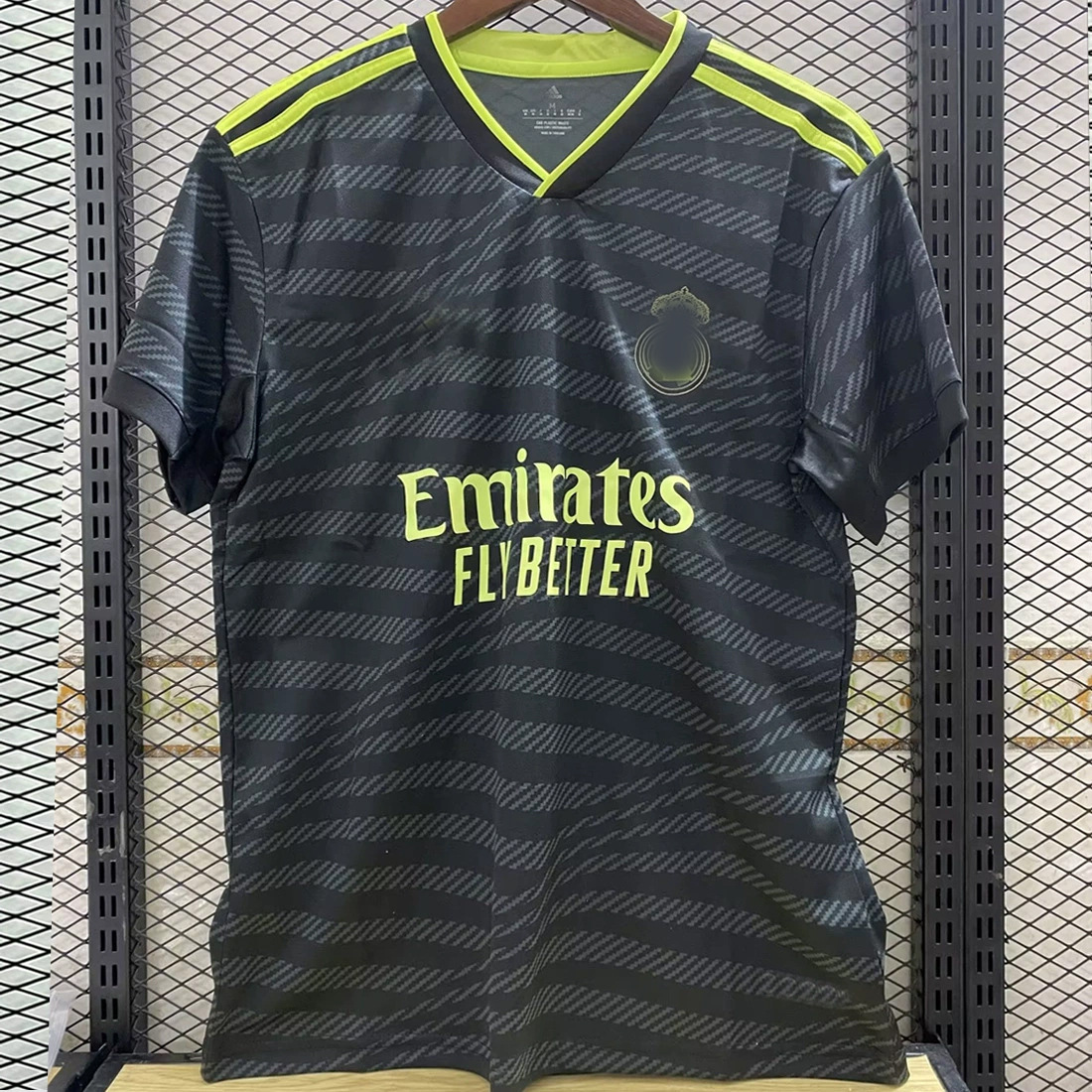 22-23皇马二客场球衣短袖成人足球服泰版黑色比赛服单件一件代发