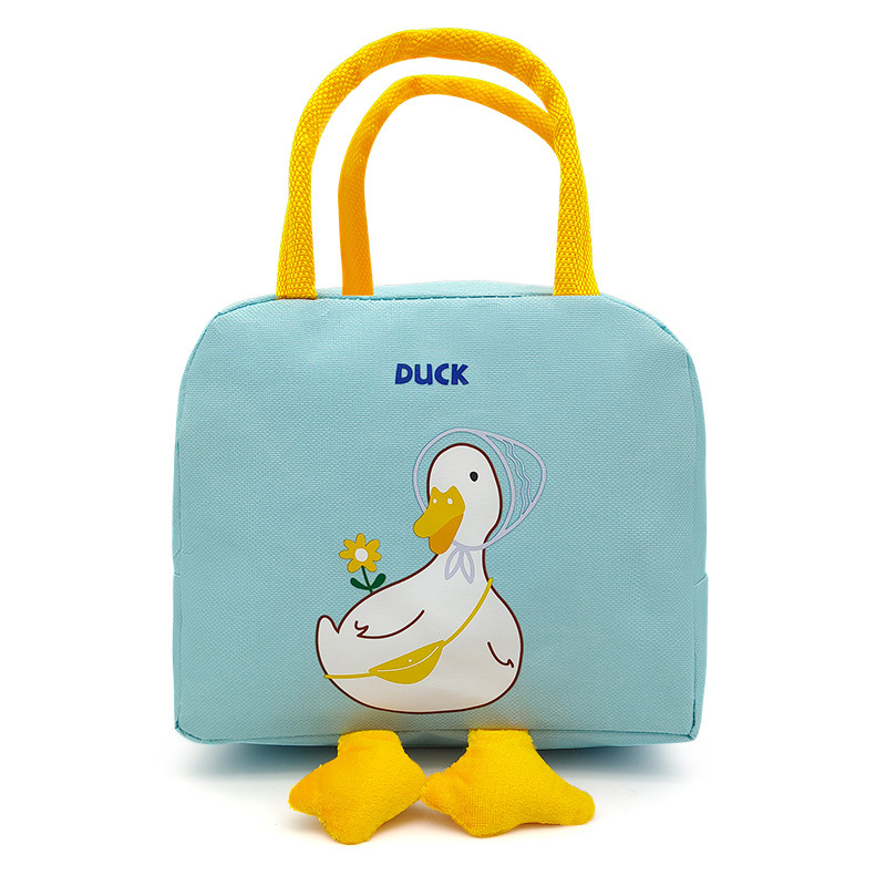 Small Yellow Duck Lunch Bag Cute Cartoon Lunch Box Bag Lunch Bag Handbag Storage Insulated Bag Canvas Lunch Box Bag