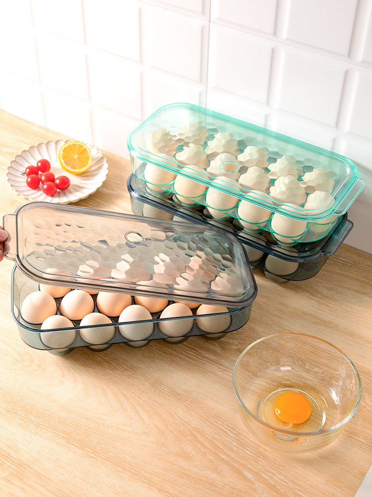 B1j3 Wholesale Ink Refrigerator Special Egg Storage Box Household Kitchen Crisper Plastic Egg Grid Holder