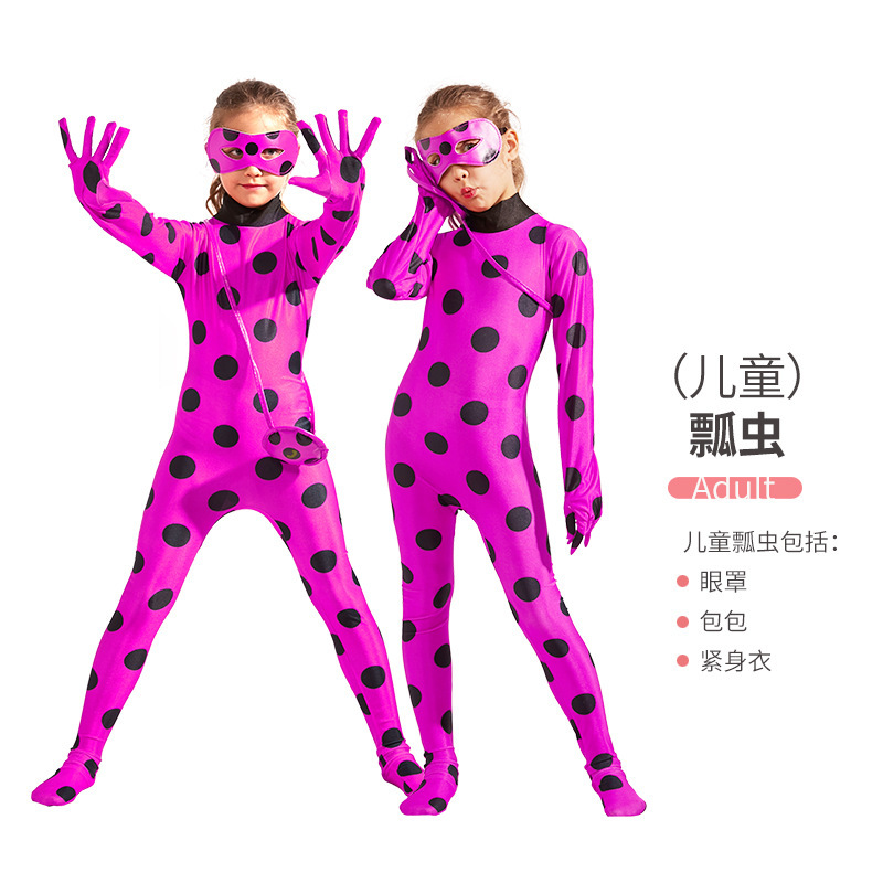 Ladybug Girl Children Adult Stage Play Clothing Clothes Reddy Anime Costume One-Piece Slim Fit Clothes