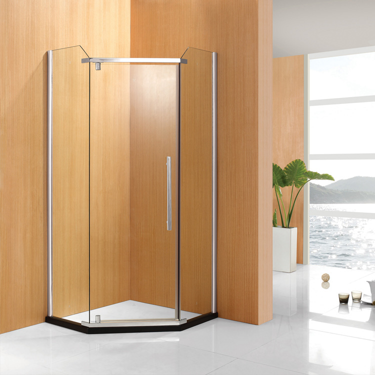 批发淋浴房菱型钻石形隔断浴室卫生间干湿分离钢化玻璃门厂家sl09