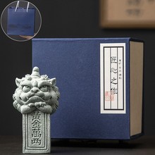 创意国潮国风瑞兽石狮子商务礼品送客户老外印章工艺品吉祥物礼品
