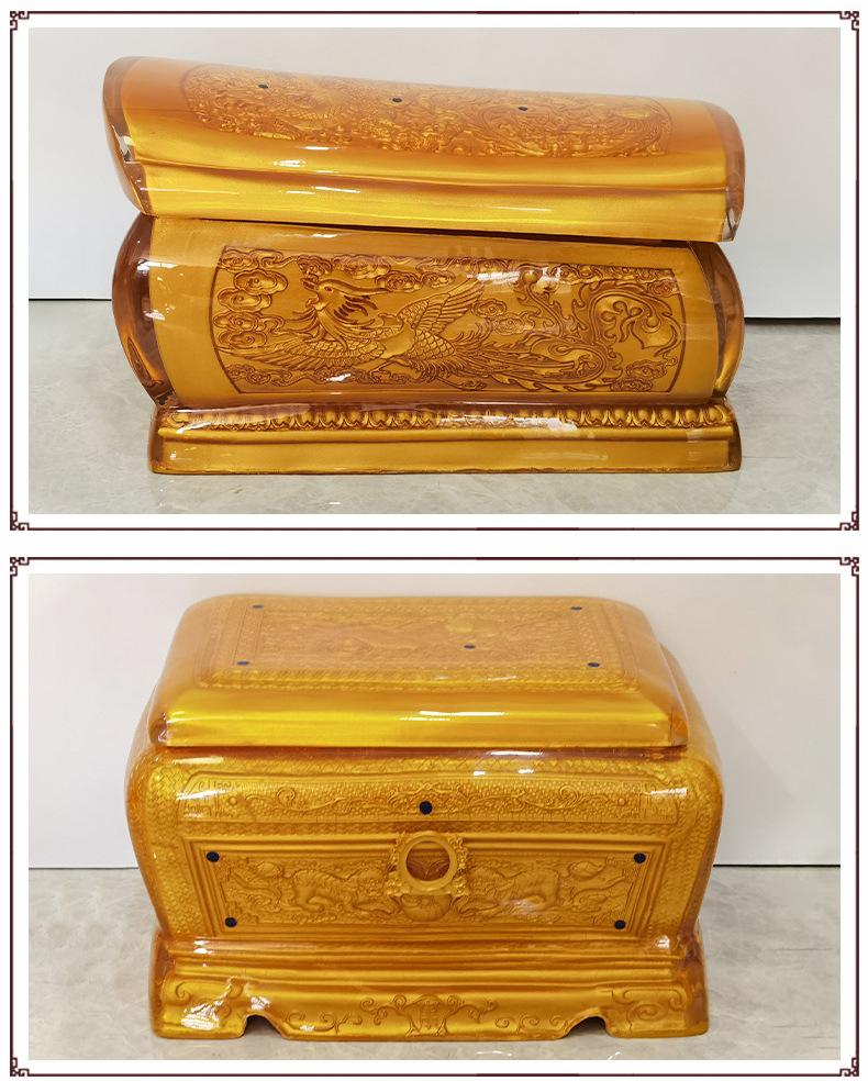 厂家批发龙凤水晶棺 安乐骨灰盒水晶盒寿材寿盒 殡葬用品一件代发