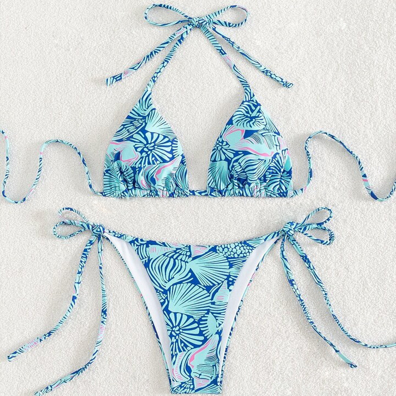 新款潮流欧美性感比基尼泳衣游泳沙滩温泉泳装跨境分体泳衣速卖通