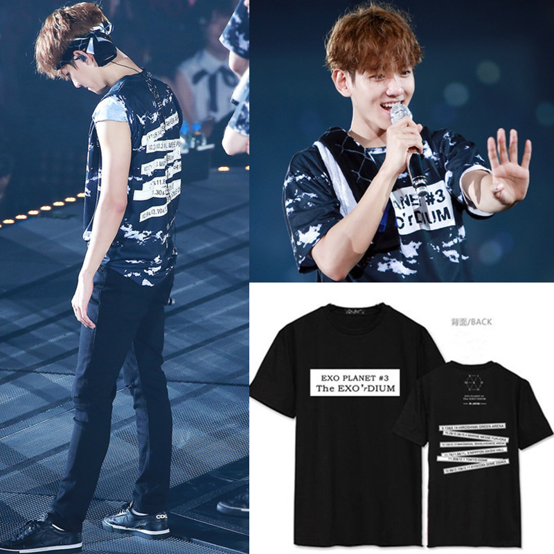 exo衣服吴世勋张艺兴三巡演唱会同款短袖t恤男女情侣应援打歌服