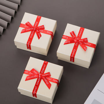 蝴蝶结首饰盒包装礼品盒 方形蝴蝶结饰品盒耳环首饰盒珠宝礼盒