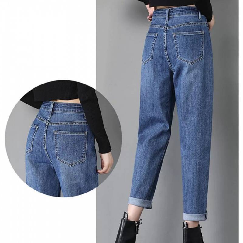 【胖mm显瘦牛仔裤|5种尺码8种颜色分类】春季新款牛仔裤女浅蓝色高腰