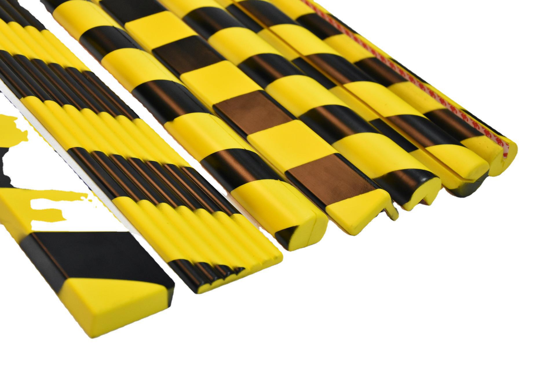 聚氨酯pu黑黄防撞条 车库防撞绵条 高弹背胶海绵 高弹海绵