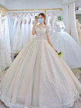 法式轻婚纱新娘2024新款主纱袖子遮手臂小个子高级质感齐地出门纱