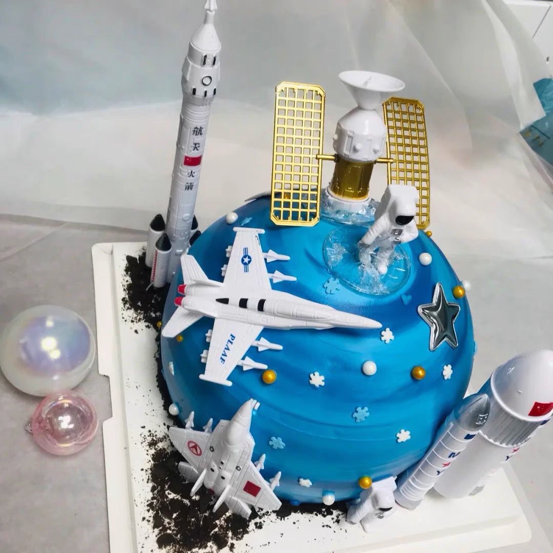 神舟飞船航空烘焙宇航员插件火箭飞船系列插牌装饰品生日蛋糕用品