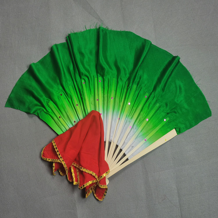 八寸真丝双面舞蹈扇安徽花鼓灯云南花灯秧歌舞协考级跳舞扇子手绢