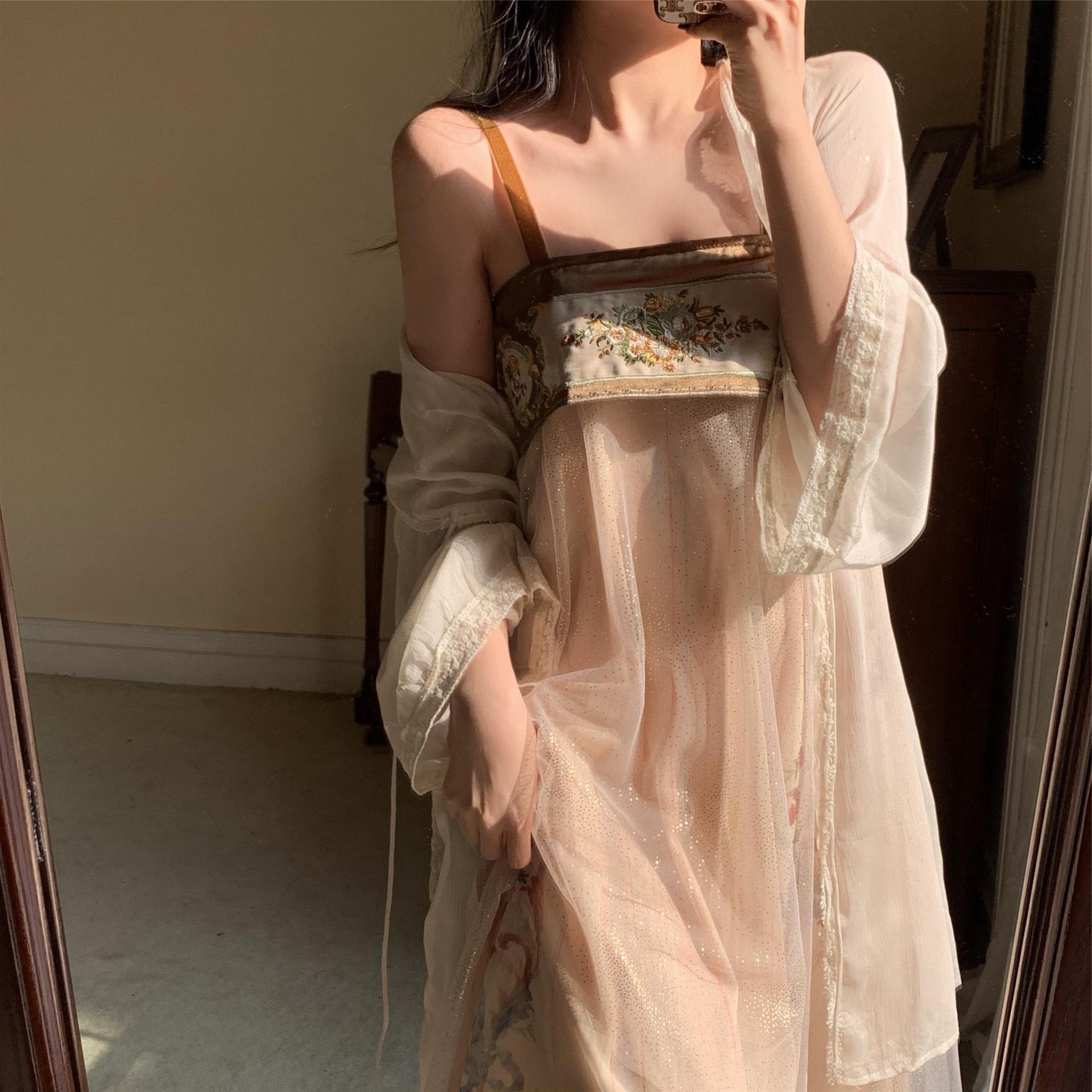 25成交3件汉元素吊带仙气仙鹤夏季汉服打底小背心内衬抹胸内搭古装