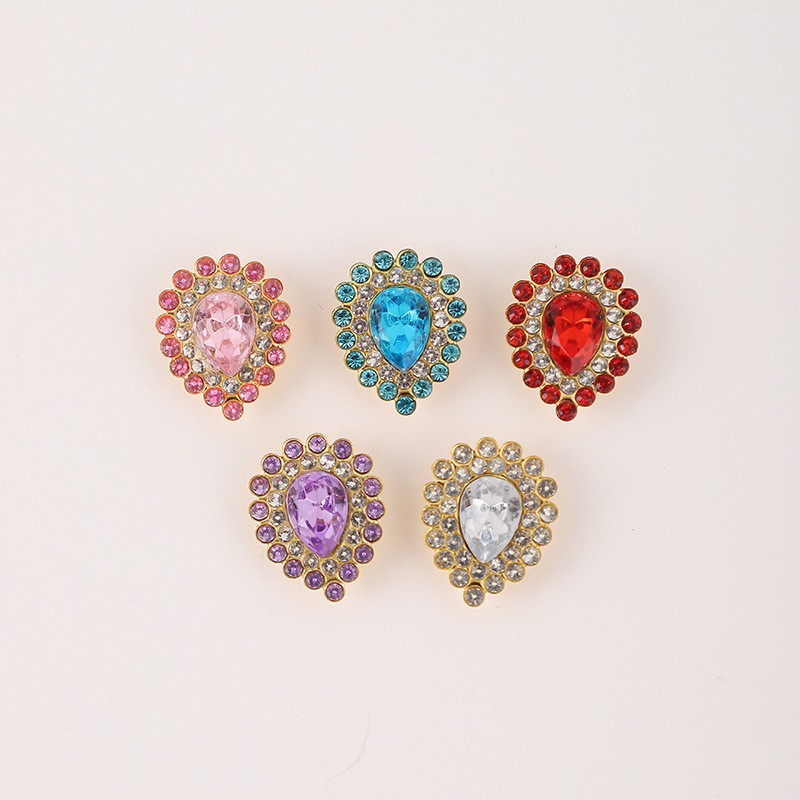 Glass Double-Layer Water Drop Horse Eye Spot Drill Rhinestones Hand Sewing Handmade Ornament DIY Clothing Accessories Hair Accessories Wholesale