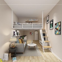 省空间阁楼床上床下空高架床组合单上层家用公寓桌儿童高低小户型