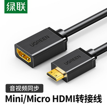 绿联minihdmi转hdmi转接线micro hdmi短迷你HD适用于相机笔记本等