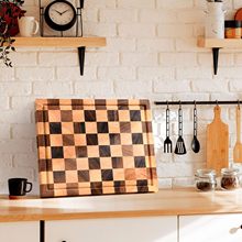 跨新款境相思木厨房家用切菜板砧板创意棋盘式加厚面板木质厨具