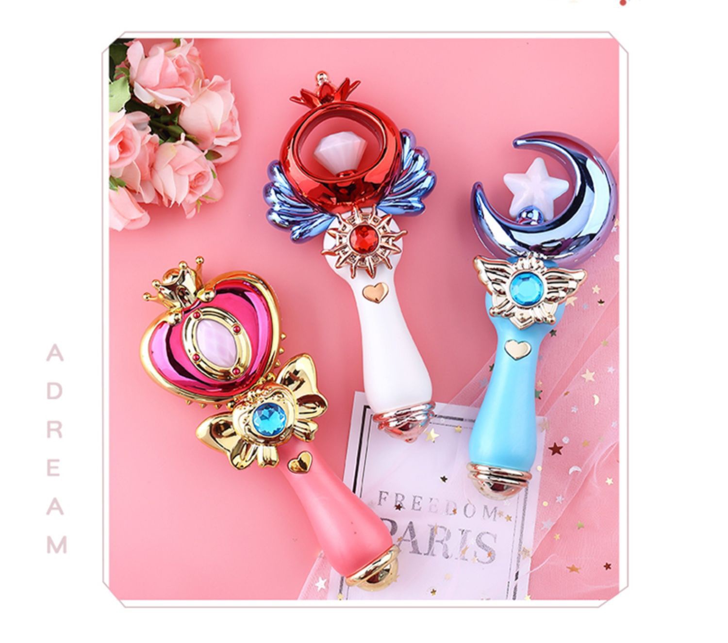 魔法棒魔杖女孩变身巴拉拉小魔仙冰雪仙子美少女灯光音乐发光玩具