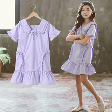 女童连衣裙夏装新款韩版中大童公主裙儿童装夏季时髦裙子代发