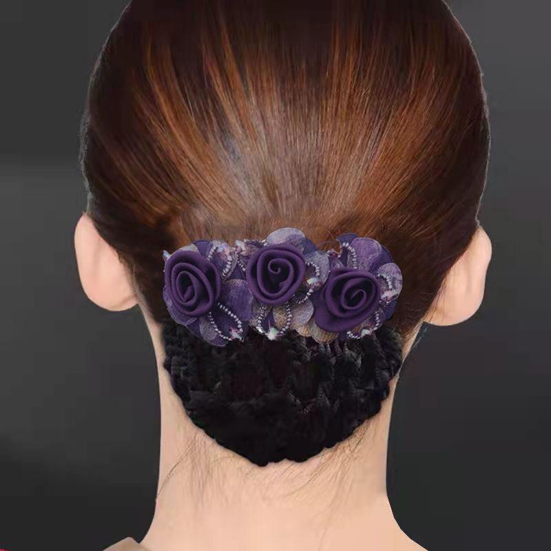 职业头花女银行空姐护士盘发网网兜韩版发夹饰品发卡发夹-阿里巴巴