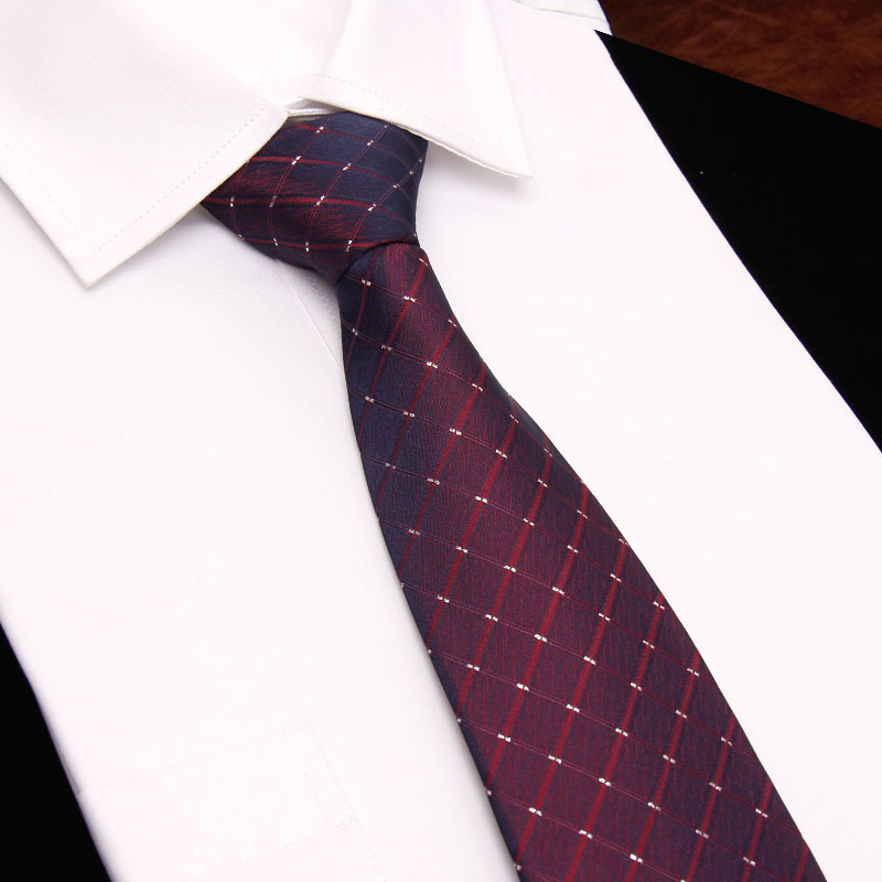 8cm正装暗红色懒人拉链领带新郎结婚礼伴郎父亲爸爸领带男