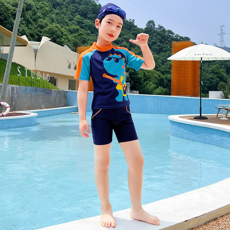 儿童泳衣男童分体宝宝男孩中大童训练服2024新款泳裤泳装套装批发