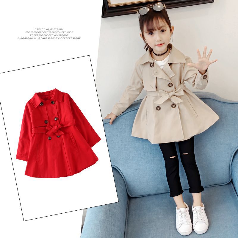 女童风衣2024新款春秋韩版洋气秋装童装儿童大童中长款女宝宝外套