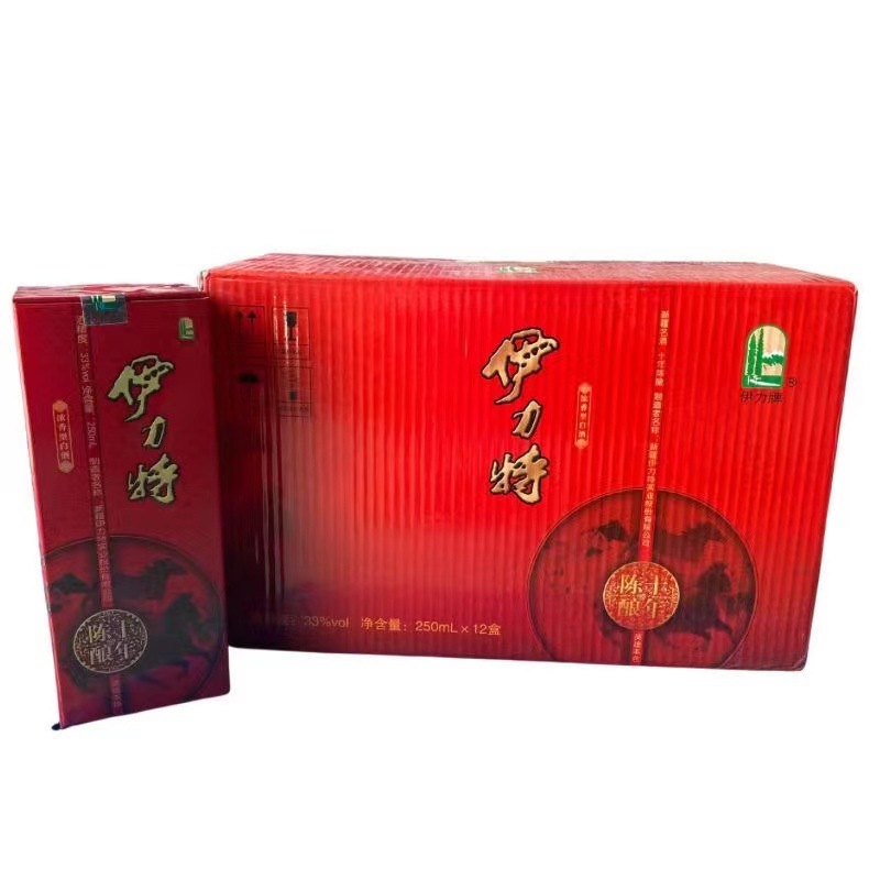 新疆老酒 伊力特 十年陈酿33度浓香型白酒250ml*12瓶整箱 礼盒装