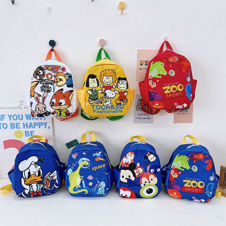 New Children's Bags Cartoon Printed Animal Kindergarten Backpack Boys and Girls Baby's Backpack Children's Schoolbag Wholesale