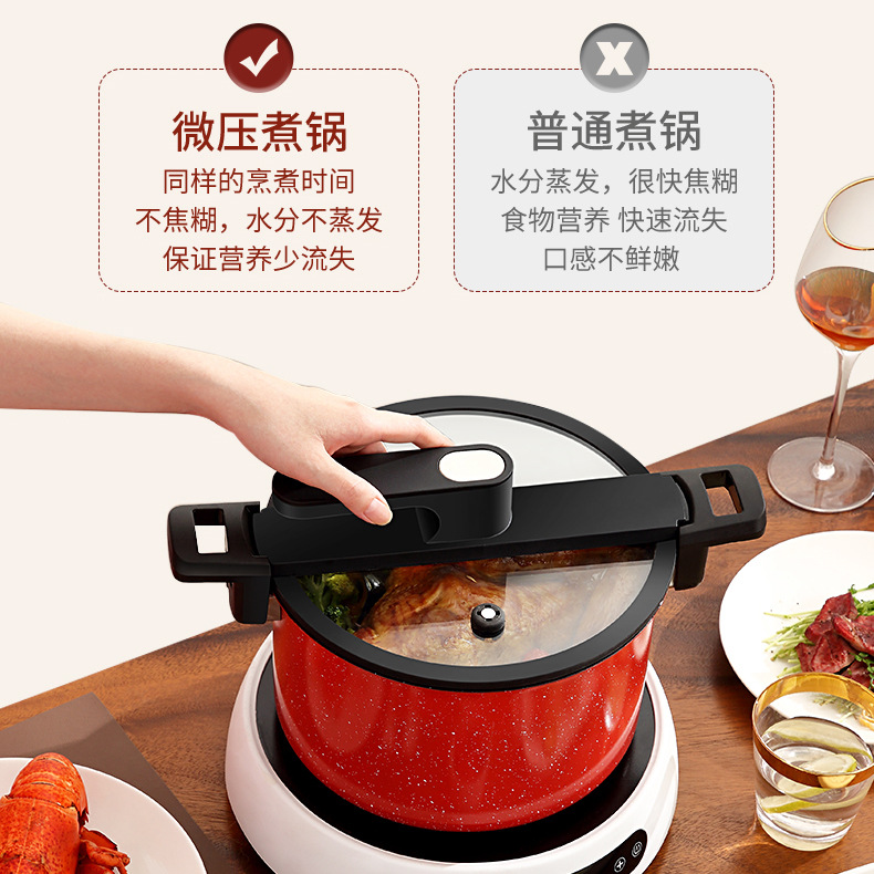 Non-Stick Pressure Cooker Micro-Pressure Pot Household Cooking Pot Stainless Steel Soup Pot Braised Insulation Pot Maifan Stone Gift Pot